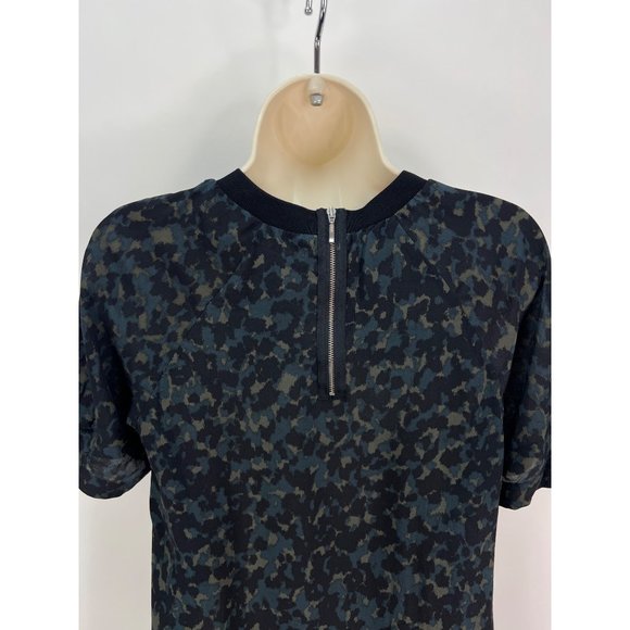 Madewell Silk Front Row Tee Ink Spot Top - Size Small Hi Low Top Short Sleeve - Picture 4 of 6